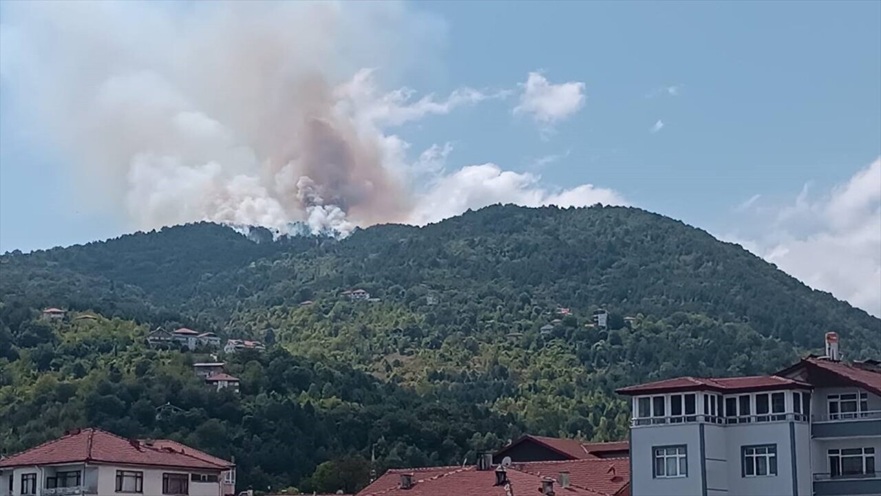 Zonguldak'ın Devrek ilçesinde ormanlık alanda çıkan yangın kontrol altına alındı, soğutma...