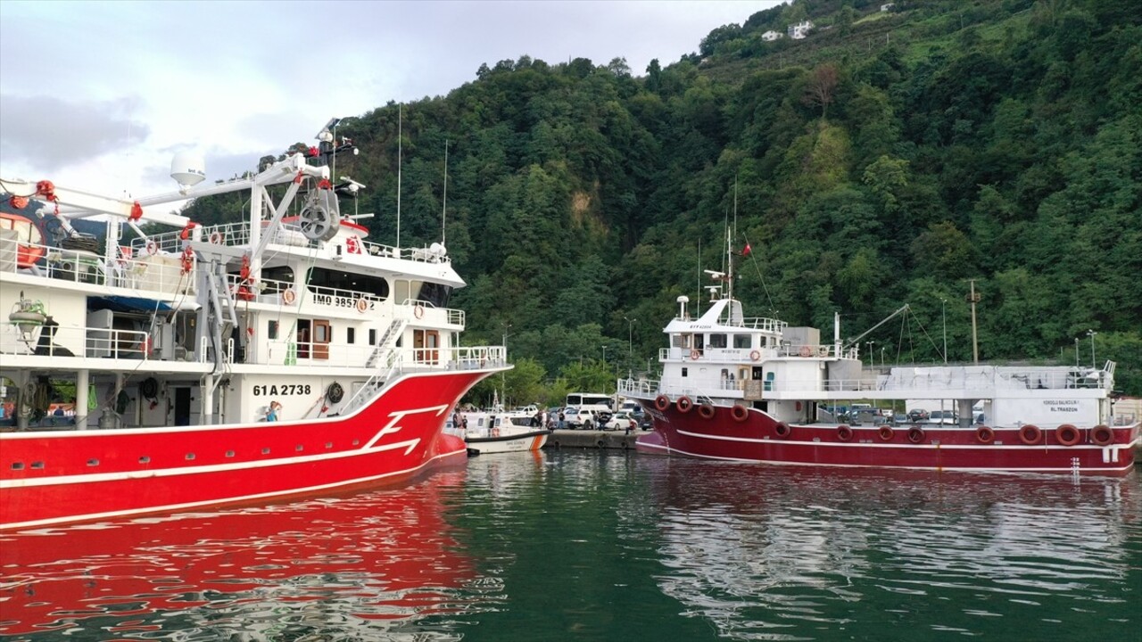 Trabzon'da yarın başlayacak balık avı sezonu dolayısıyla Çarşıbaşı ilçesindeki Yoroz Limanı'nda...