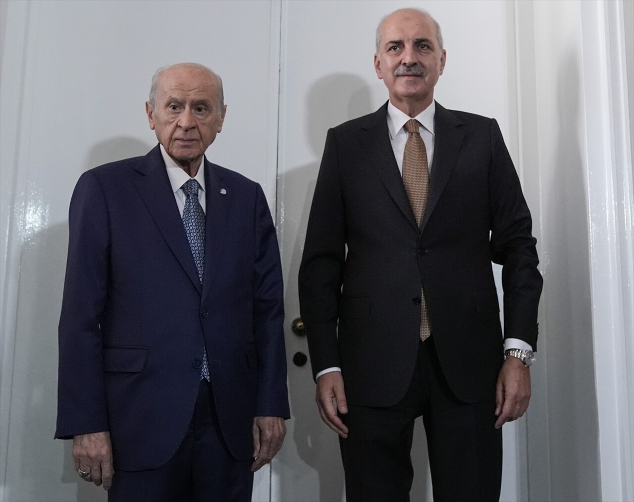 TBMM Başkanı Numan Kurtulmuş (sağda), MHP Genel Başkanı Devlet Bahçeli (solda) ile görüştü....