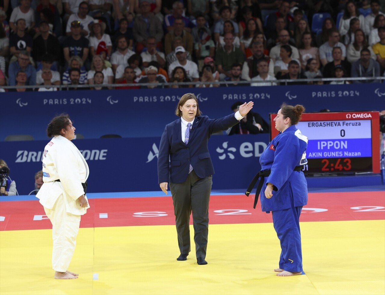 Paris 2024 Paralimpik Oyunları'nda judoda kadınlar +70 kilo J1 kategorisinde Nazan Akın Güneş...