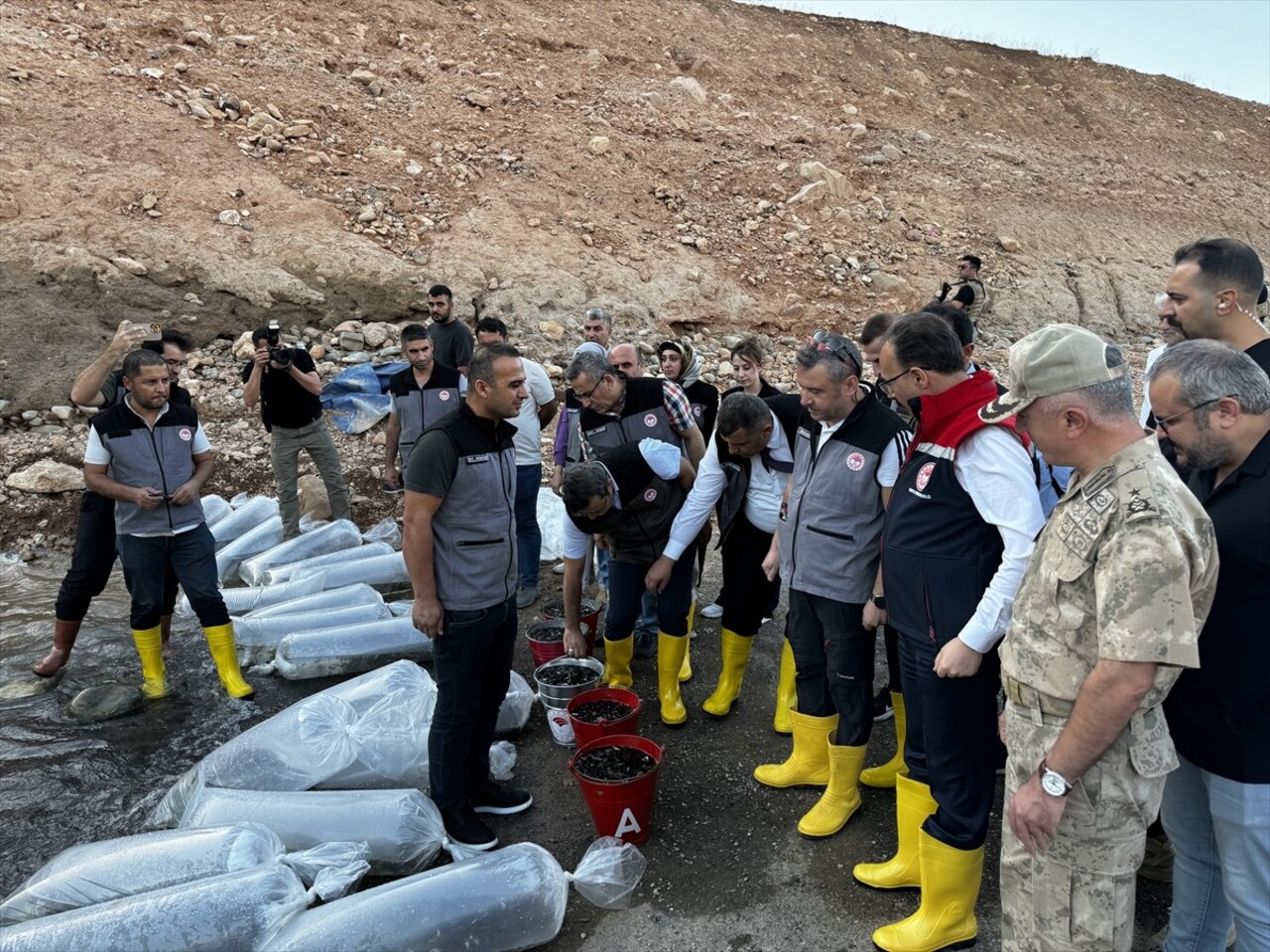 Tarım ve Orman Bakanlığının "Su Kaynaklarının Balıklandırılması Projesi" kapsamında Şanlıurfa Su...