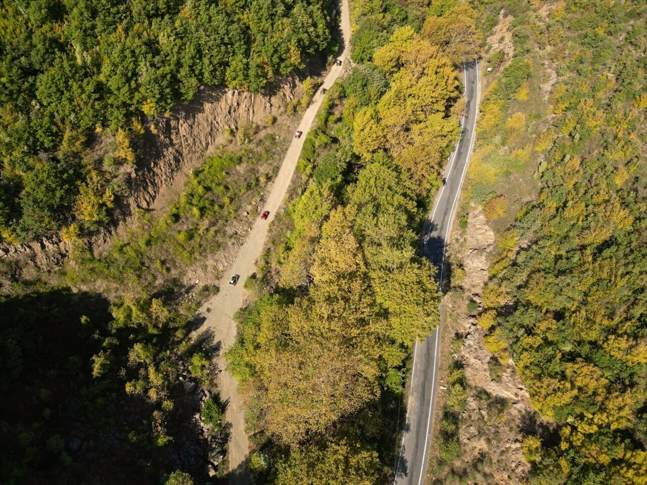 Tekirdağ'daki Ganos Dağı'nın eteklerindeki ormanlarda sonbaharın renkleri kendini göstermeye...