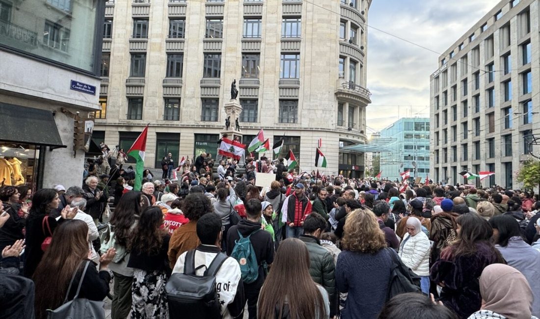 Cenevre'de düzenlenen protestoda, İsrail'in