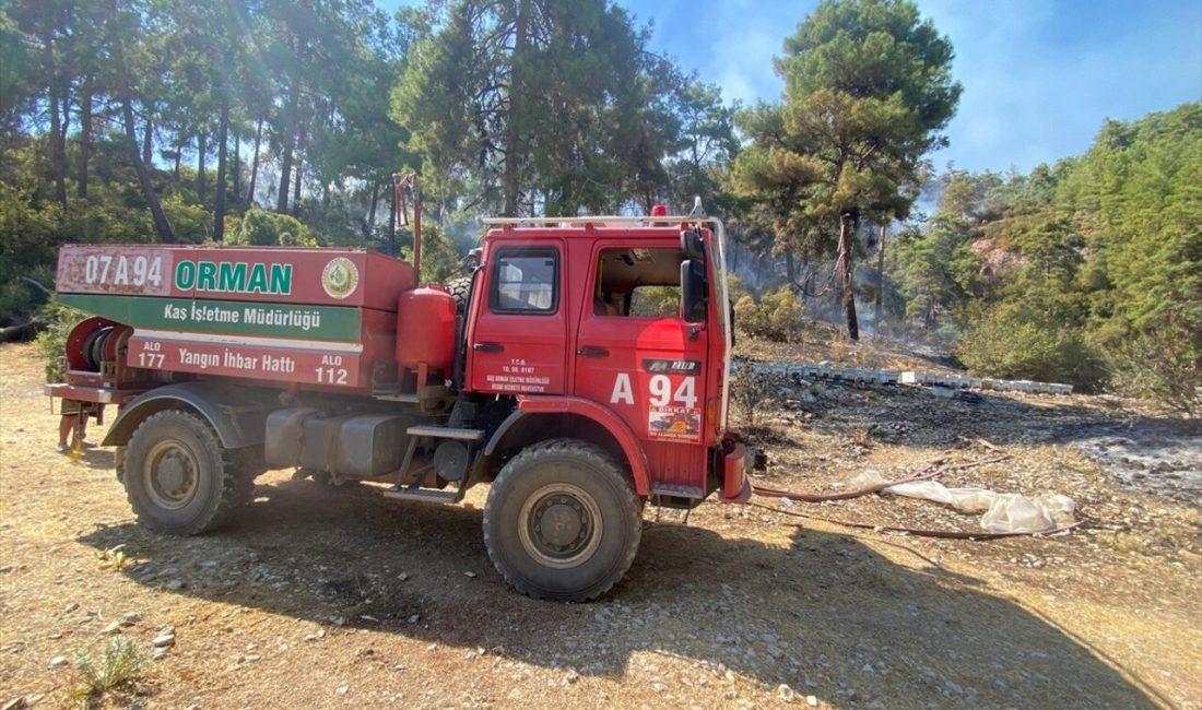 Kaş ilçesindeki orman yangınıyla