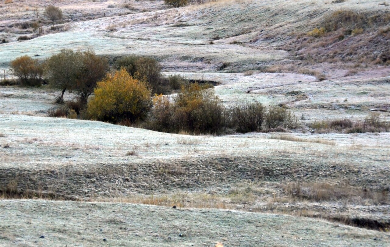 Kars'ın Sarıkamış ilçesinde soğuk hava etkili oldu. Gece hava sıcaklığının sıfırın altında 1...