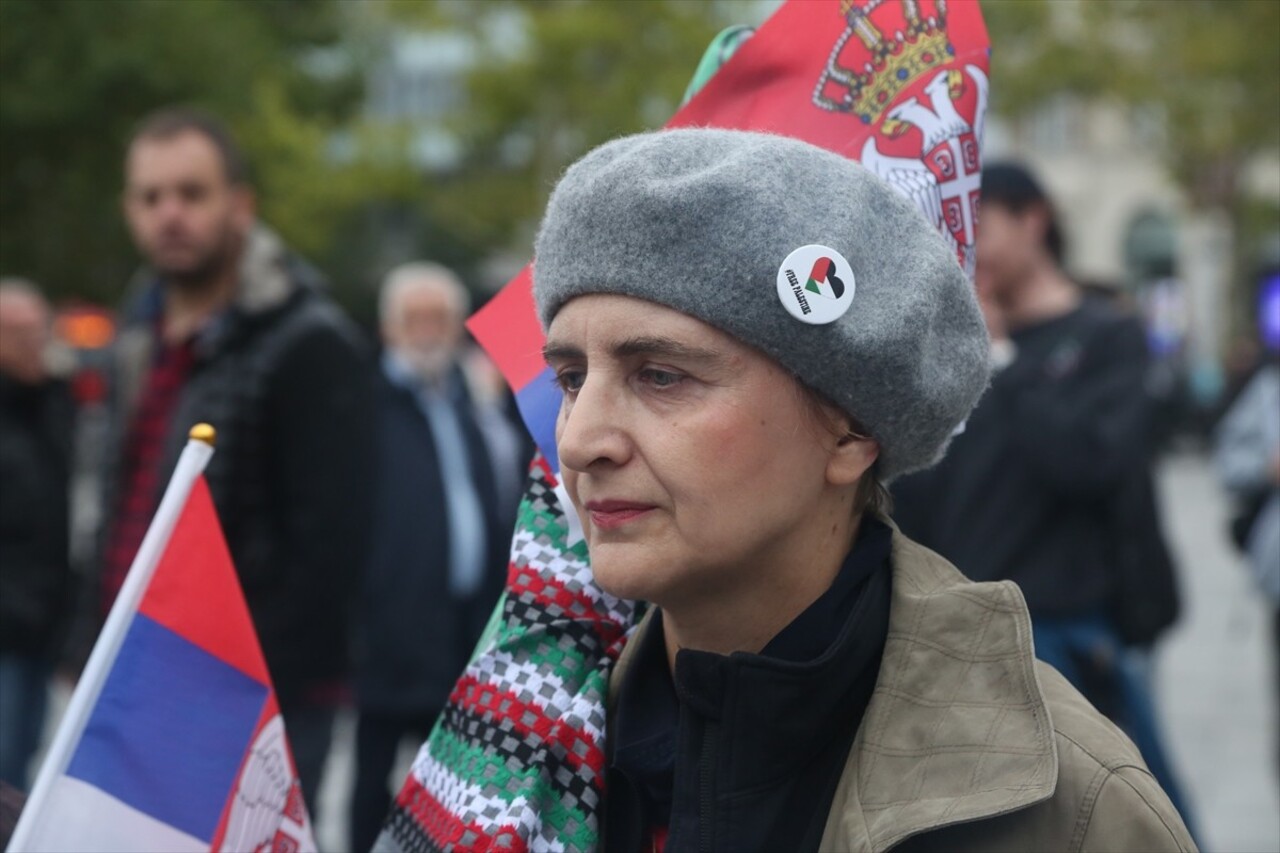 Sırbistan'ın başkenti Belgrad'da Filistin'e destek gösterisi düzenlendi. "Sırbistan'da Filistin...