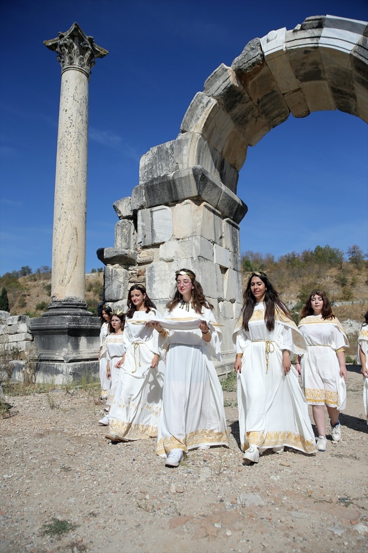 Muğla'nın Yatağan ilçesindeki Stratonikeia Antik Kenti'nde, ''Anahtar Taşıma'' töreni...