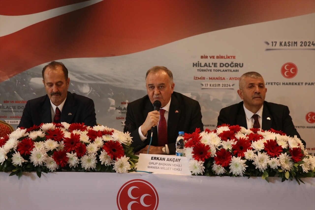 MHP Grup Başkanvekili Erkan Akçay, (ortada) partisince "Bir ve Birlikte Hilal'e Doğru Türkiye"...