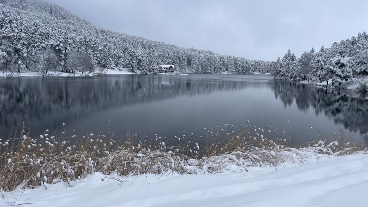 Bolu'da Gölcük Tabiat Parkı'nda kar yağışı etkili oldu. Parka gelen vatandaşlar, karın keyfini...