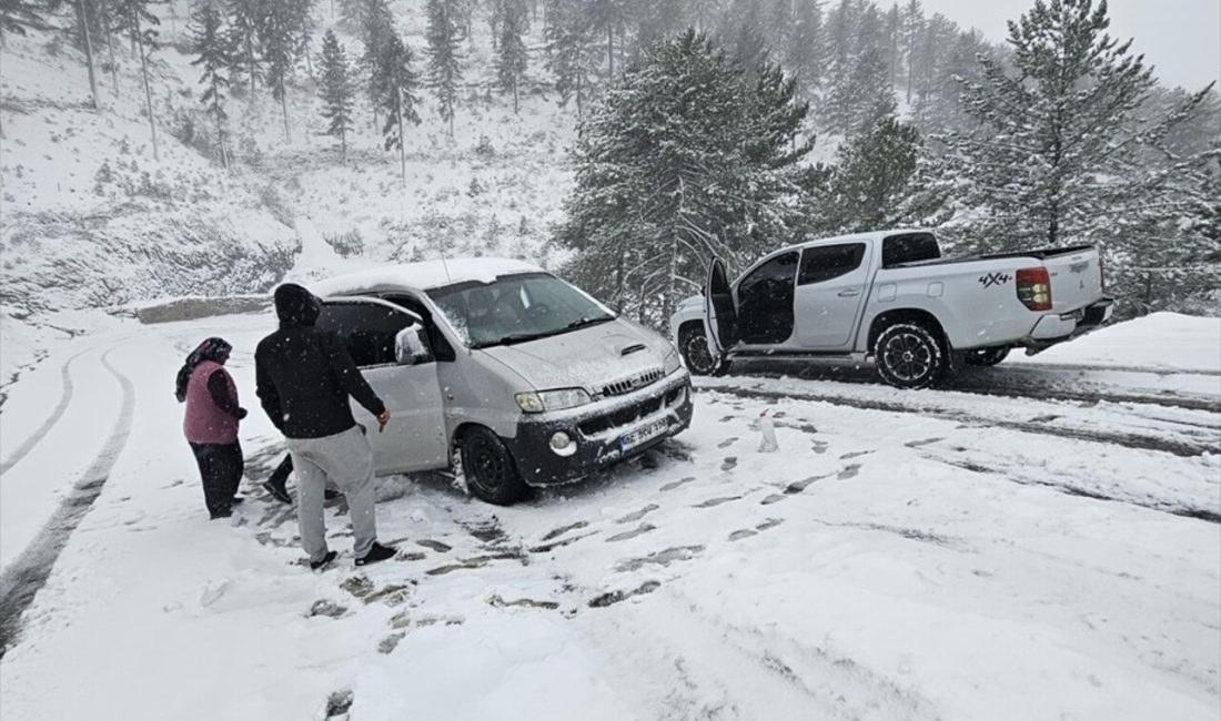 Adana'nın Feke ilçesinde karda