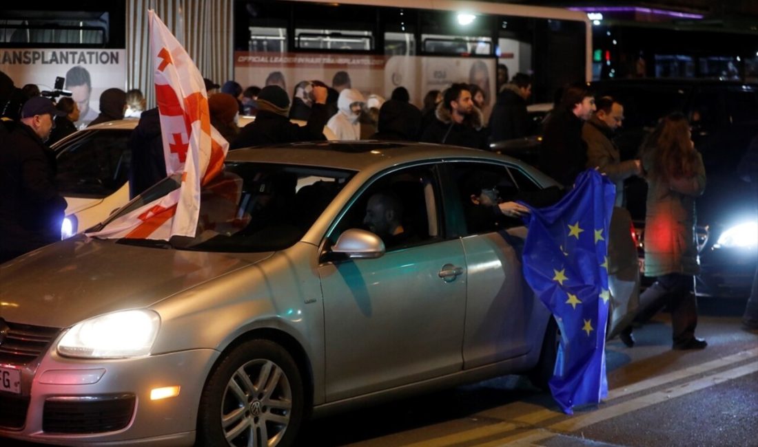 Gürcülerin Tiflis'teki protestoları, hükümetin