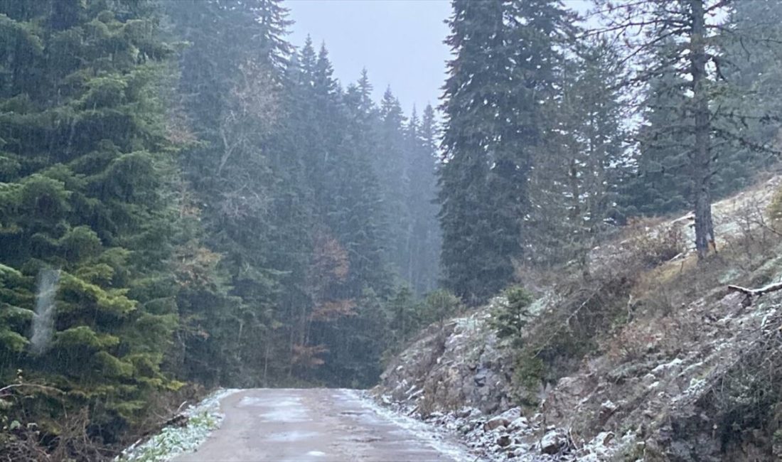 Karabük'te yüksek kesimlerde kar