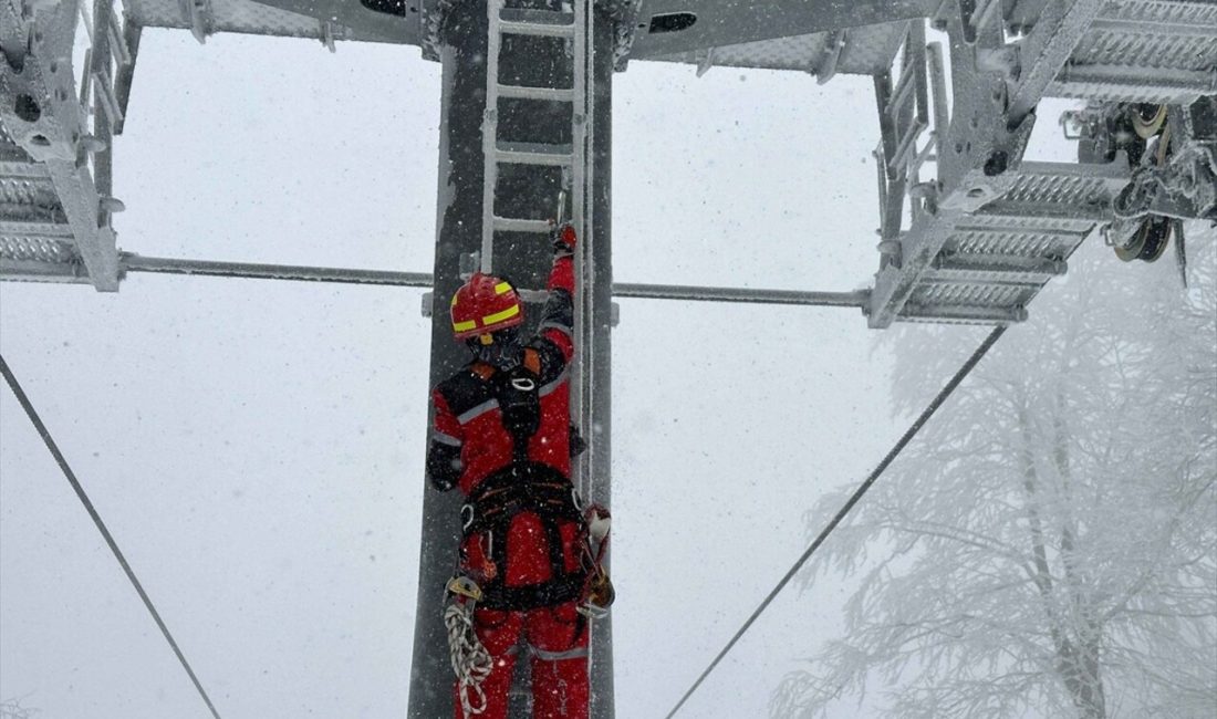 Kocaeli itfaiyesi Kartepe Teleferiği'nde