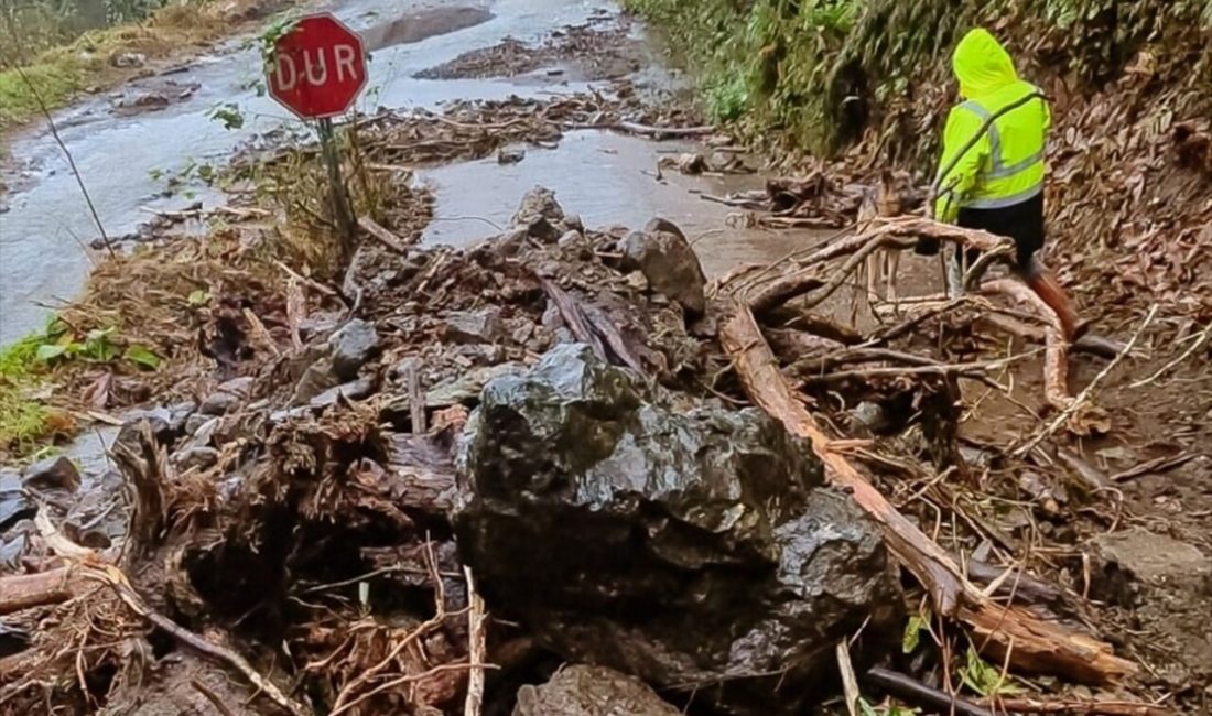 Rize'de etkili olan yağışlar