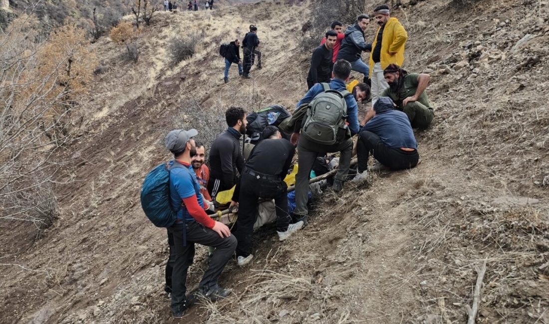 Van'ın Çatak ilçesinde kayalıklardan